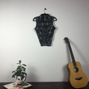 Flannel Green Tank Top